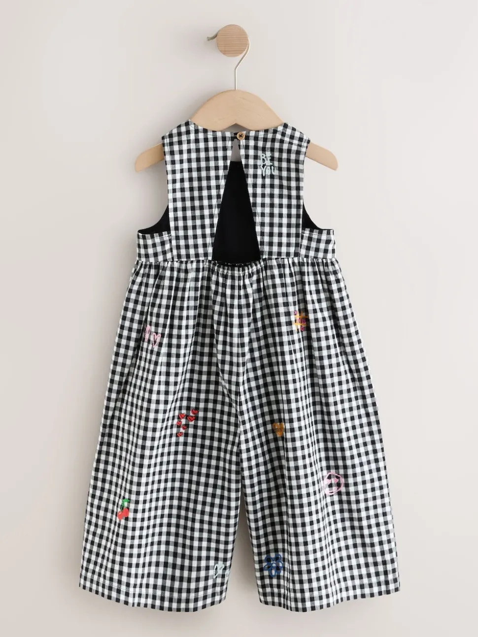 Black/White Gingham Sleeveless Playsuit (3mths-7yrs)