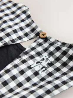 Black/White Gingham Sleeveless Playsuit (3mths-7yrs)