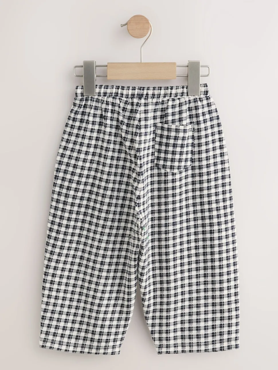 Black/White Gingham Textured Barrel Leg Trousers (3mths-7yrs)