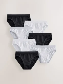 Black/White/Grey Bikini Briefs 7 Pack (5-16yrs)