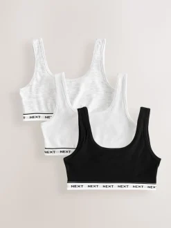 Black/White/Grey Crop Tops 3 Pack (5-16yrs)
