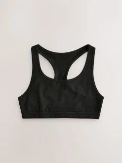 Black/White/Grey Racer Back Crop Tops 3 Pack (5-16yrs)