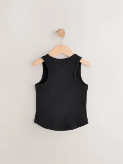 Black/White/Grey Rib Vest 3 Pack (3-16yrs)