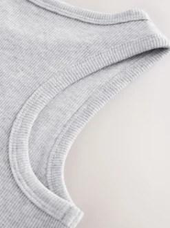 Black/White/Grey Rib Vest 3 Pack (3-16yrs)