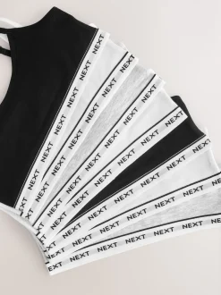 Black/White/Grey Strappy Crop Tops 7 Pack (5-16yrs)