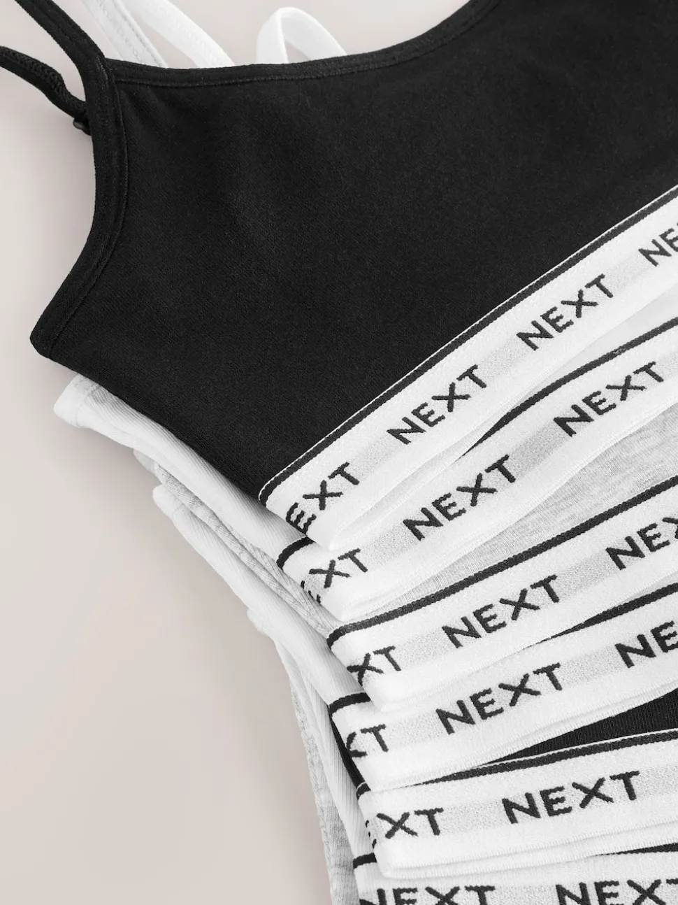 Black/White/Grey Strappy Crop Tops 7 Pack (5-16yrs)