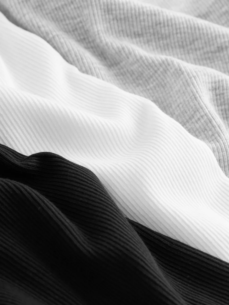 Black/White Long Sleeve Ribbed Tops 3 Pack (3-16yrs)