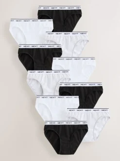 Black/White Print Bikini Briefs 10 Pack (5-16yrs)