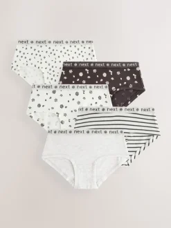 Black/White Print Hipster Briefs 5 Pack (2-16yrs)
