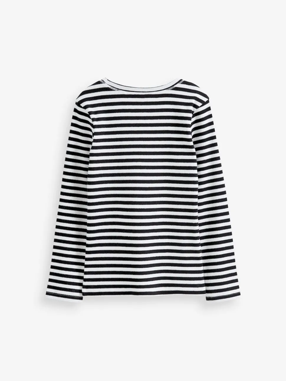 Black/White Stripe Long Sleeve Ribbed Top (3-16yrs)