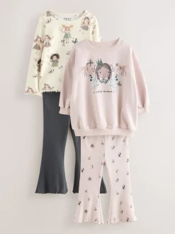 Black/White Top and Flared Leggings Set 2 Pack (3mths-7yrs)