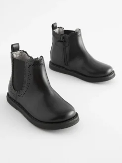 Black Wide Fit (G) Chelsea Ankle Boots