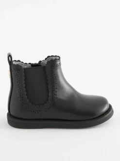 Black Wide Fit (G) Chelsea Ankle Boots