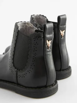 Black Wide Fit (G) Chelsea Ankle Boots
