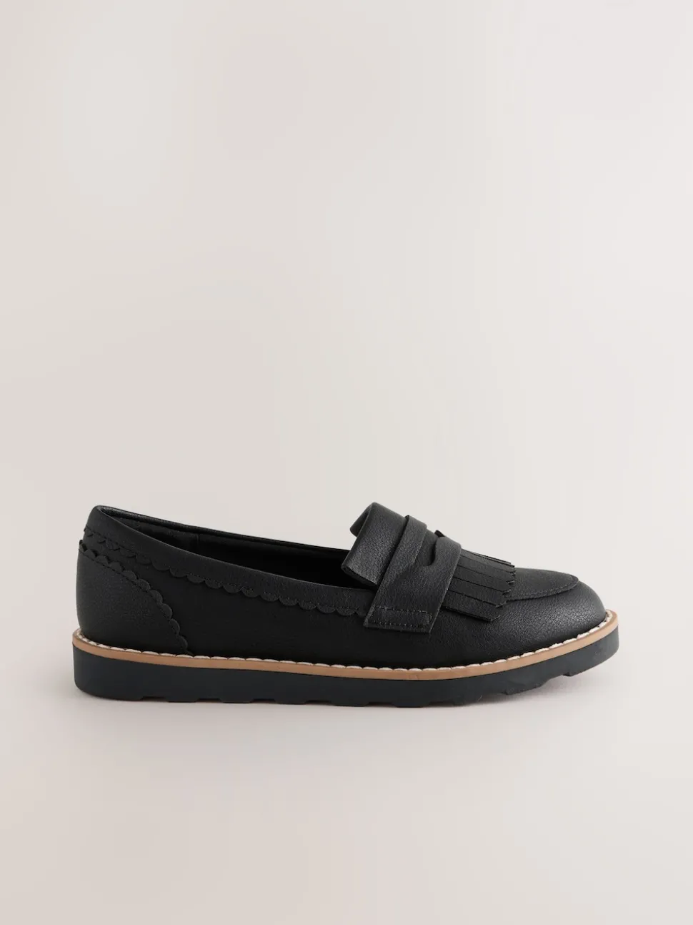 Black Wide Fit (G) School Loafers