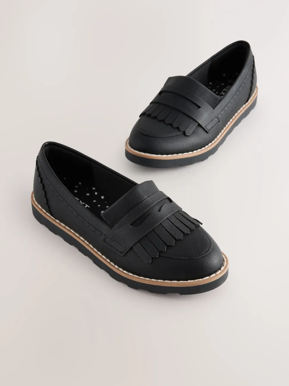 Black Wide Fit (G) School Loafers