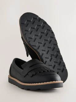 Black Wide Fit (G) School Loafers