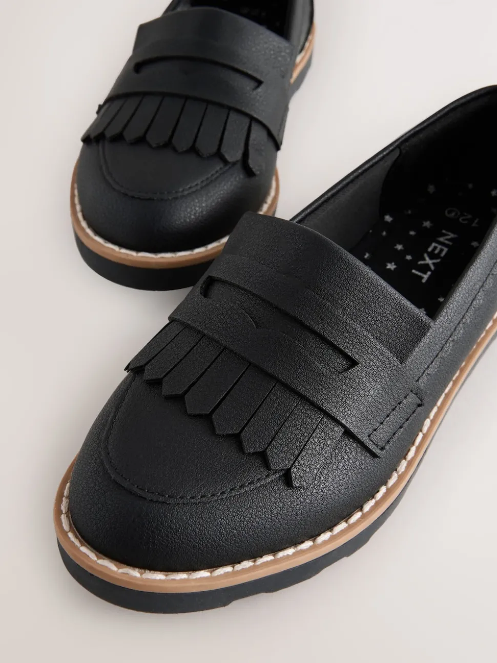 Black Wide Fit (G) School Loafers