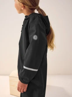 Black Zip Hooded Waterproof Puddlesuit (12mths-10yrs)