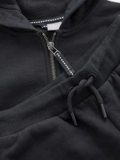 Black Zip Through Hoodie And Joggers School Sports Set (3-16yrs)