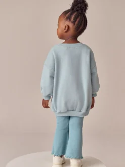 Blue Bow Sweatshirt & Flare Leggings Set (3mths-7yrs)