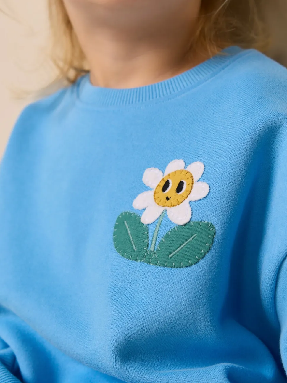 Blue Flower Crew Neck Sweatshirt (3mths-7yrs)