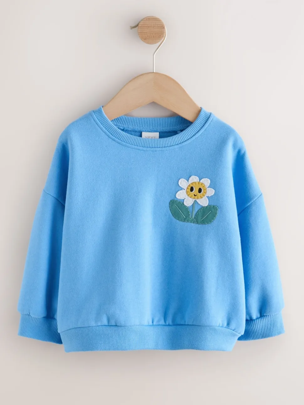 Blue Flower Crew Neck Sweatshirt (3mths-7yrs)