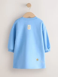 Blue Flower Relaxed Sweat Dress (3mths-7yrs)