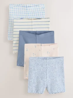 Blue Ribbed Shorts 5 Pack (3mths-7yrs)
