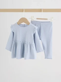 Blue Spot Baby Long Sleeve Frill Top And Leggings Set (0mths-2yrs)