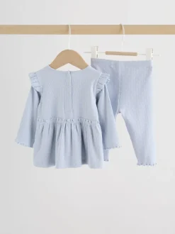 Blue Spot Baby Long Sleeve Frill Top And Leggings Set (0mths-2yrs)