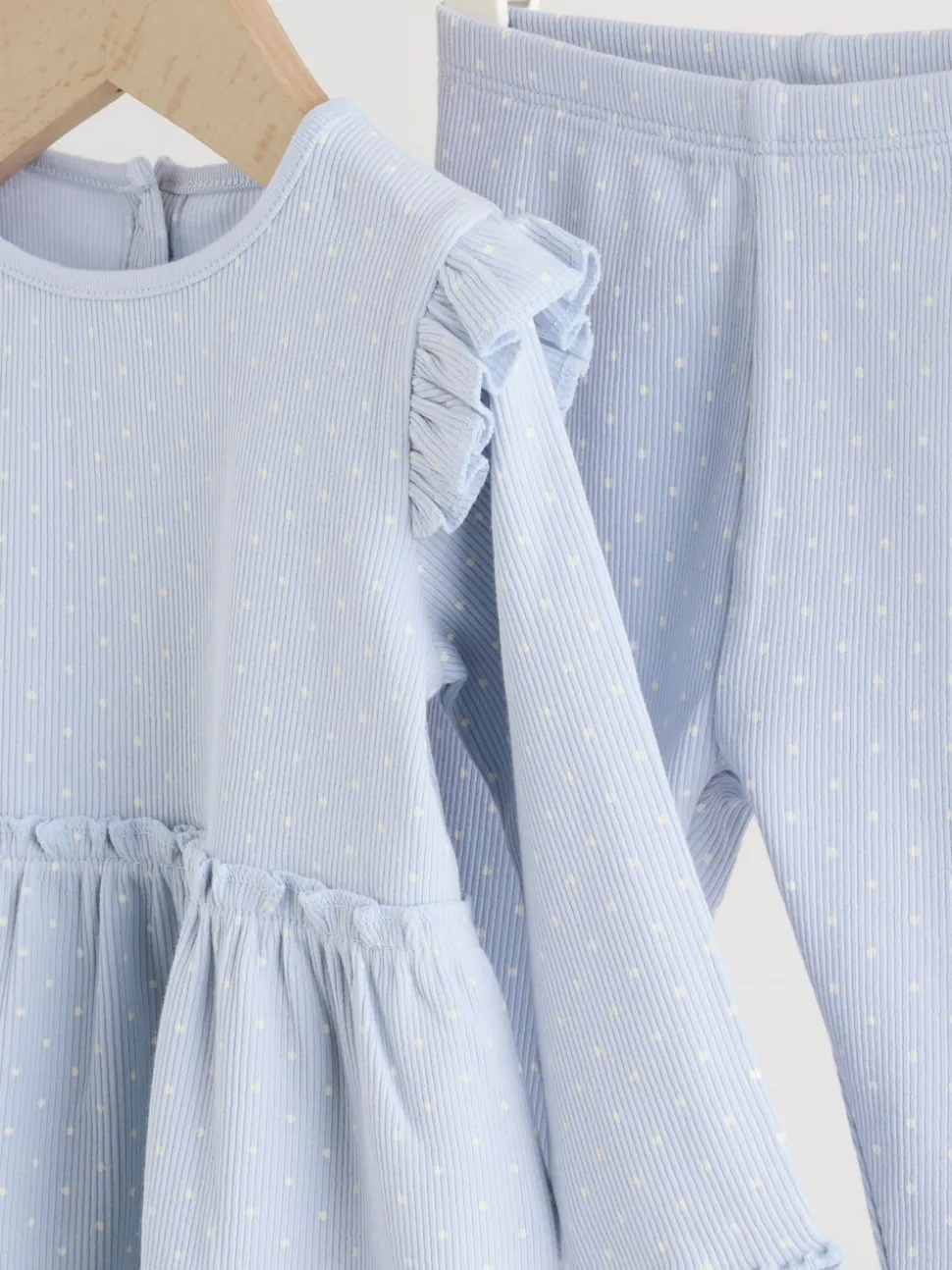 Blue Spot Baby Long Sleeve Frill Top And Leggings Set (0mths-2yrs)