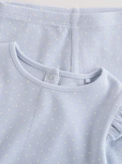 Blue Spot Baby Long Sleeve Frill Top And Leggings Set (0mths-2yrs)