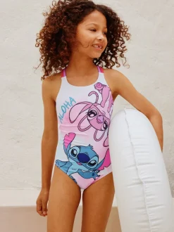 Blue Stitch License Double Strap Swimsuit (3-16yrs)