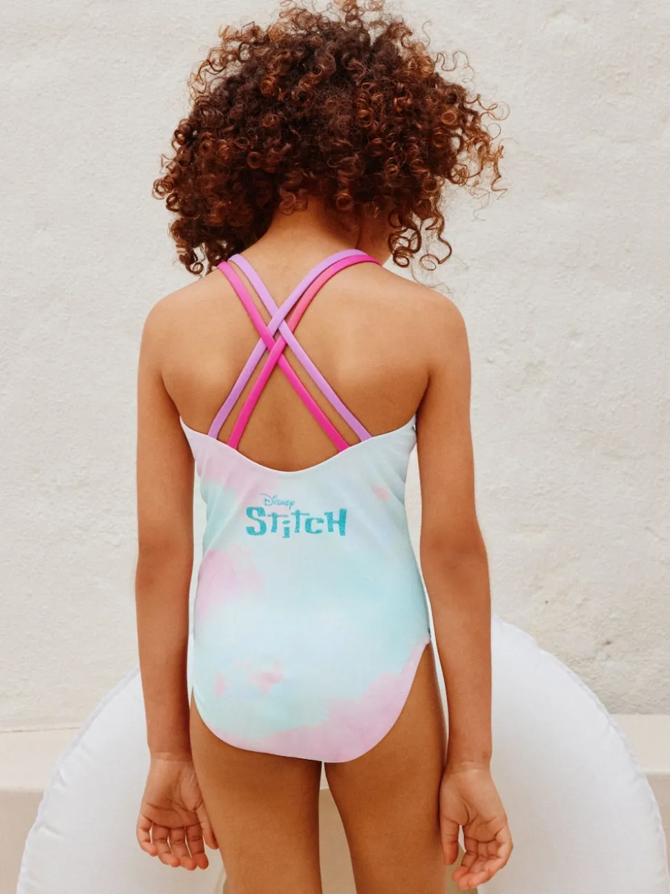 Blue Stitch License Double Strap Swimsuit (3-16yrs)