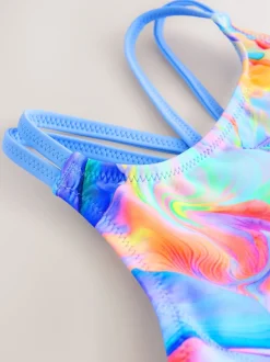 Blue Swirl Double Strap Swimsuit (3-16yrs)
