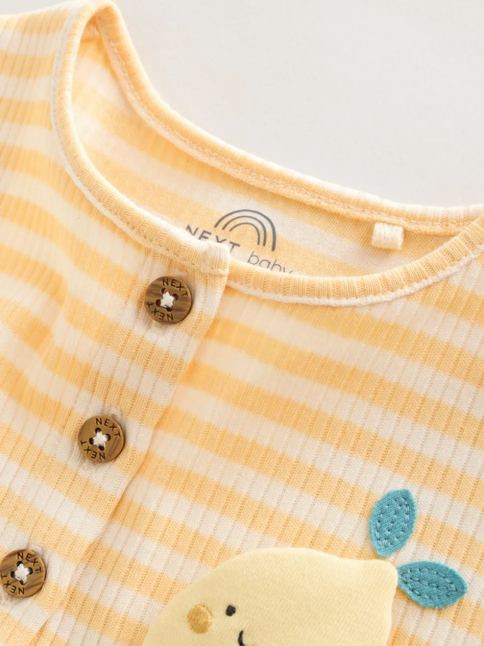 Blue and Lemon Printed Button T Shirt Jersey 3 Pack Baby Rompers