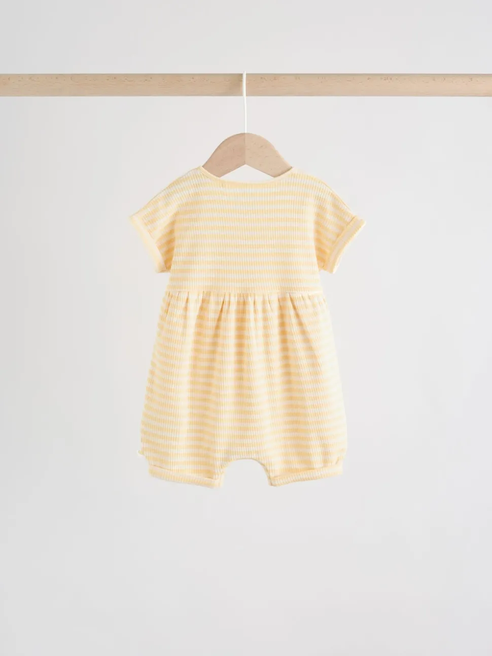 Blue and Lemon Printed Button T Shirt Jersey 3 Pack Baby Rompers
