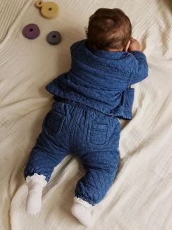 Blue Baby Denim Jacket Trousers and T-Shirt 3 Piece Set (0mths-2yrs)