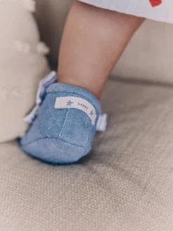 Blue Baby Floral Print Boots (0-18mths)