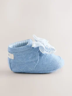 Blue Baby Floral Print Boots (0-18mths)