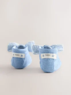 Blue Baby Floral Print Boots (0-18mths)