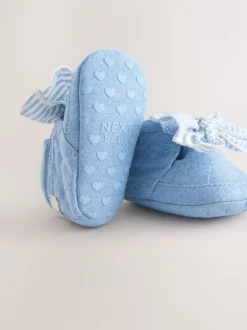 Blue Baby Floral Print Boots (0-18mths)