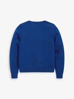 Blue Cotton Rich Bow Pocket School Cardigan (3-16yrs)