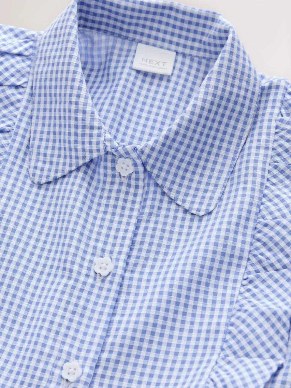 Blue Cotton Rich Frill Gingham School Dress (3-14yrs)