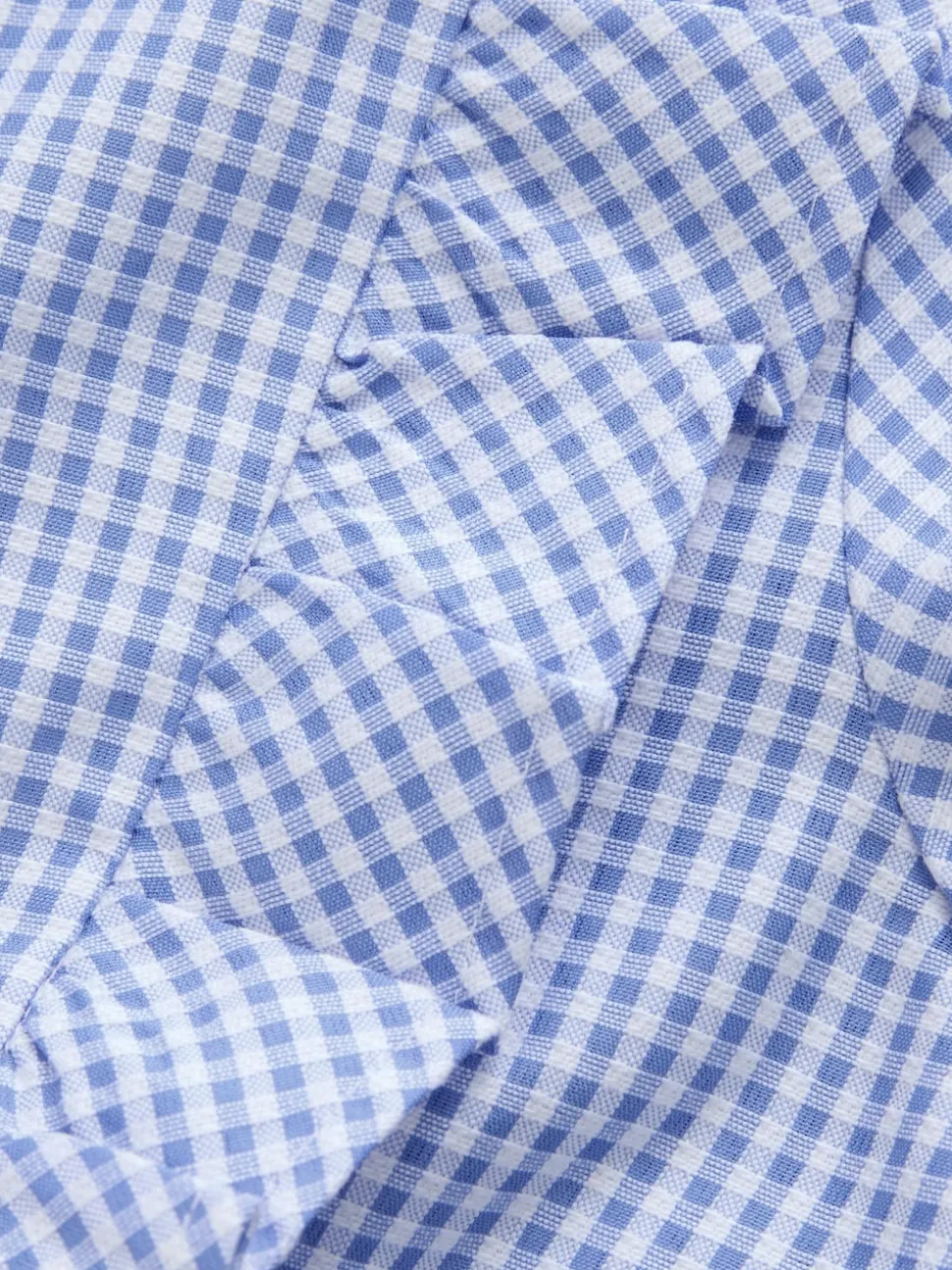 Blue Cotton Rich Frill Gingham School Dress (3-14yrs)