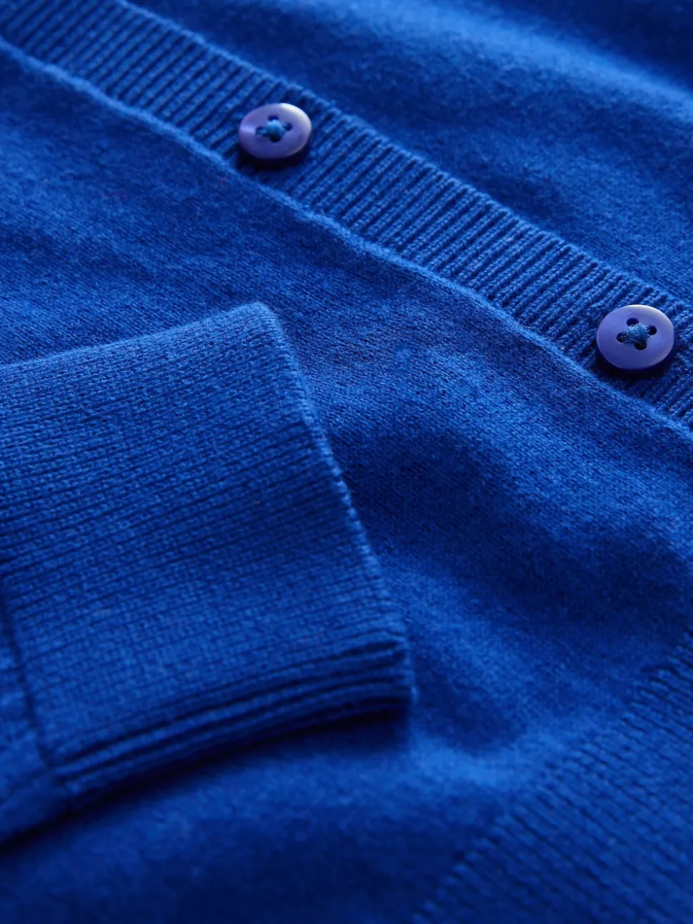 Blue Cotton Rich Frill Shoulder School Cardigan (3-16yrs)