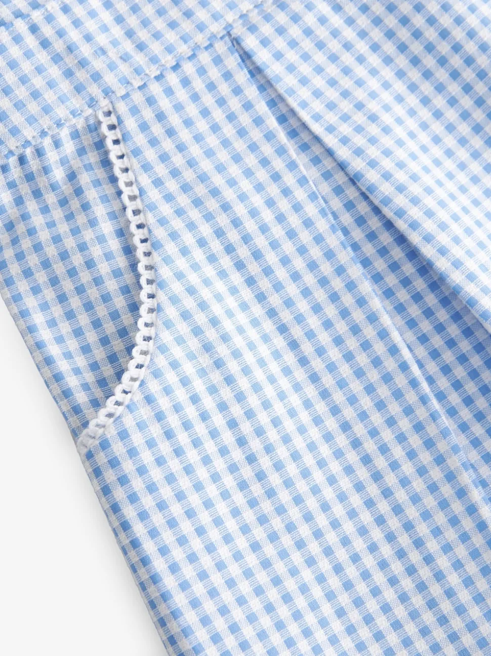 Blue Cotton Rich Scalloped Collar Gingham School Dress (3-14yrs)