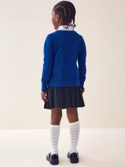 Blue Cotton Rich School V-Neck Cardigan (3-16yrs)