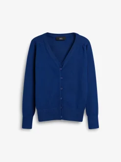 Blue Cotton Rich School V-Neck Cardigan (3-16yrs)